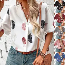 2023 Spring Abstract Printed Chiffon Shirt for Women — feature 19