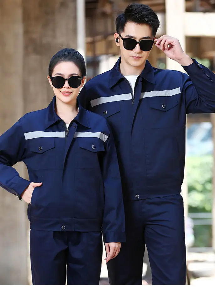 Men's Double Layer Workwear Set Gray Reflective - Image 14