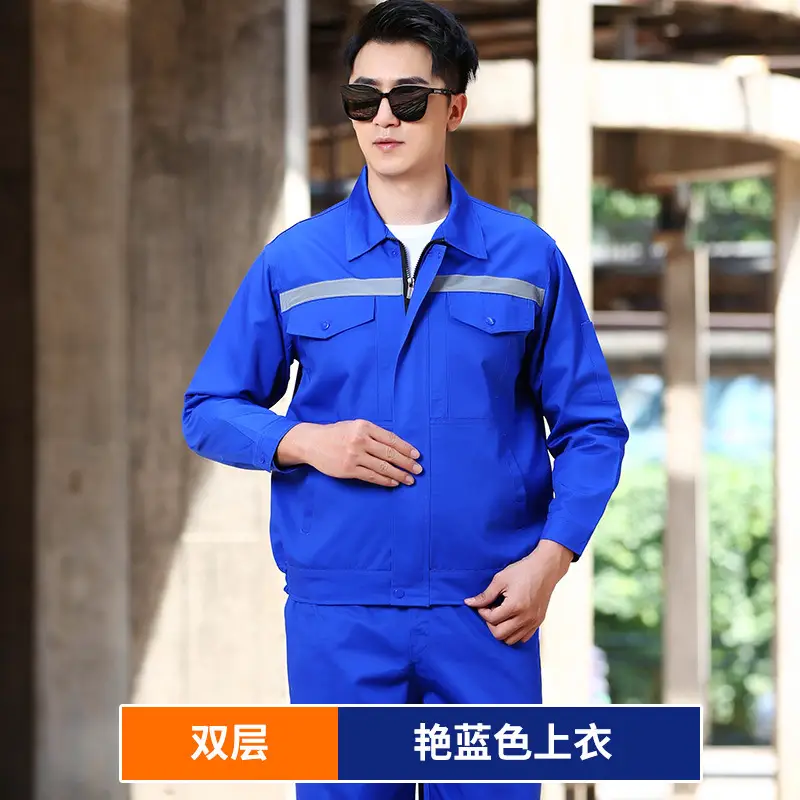 Men's Double Layer Workwear Set Gray Reflective - Image 2