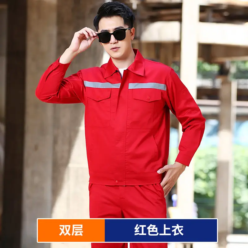 Men's Double Layer Workwear Set Gray Reflective - Image 4