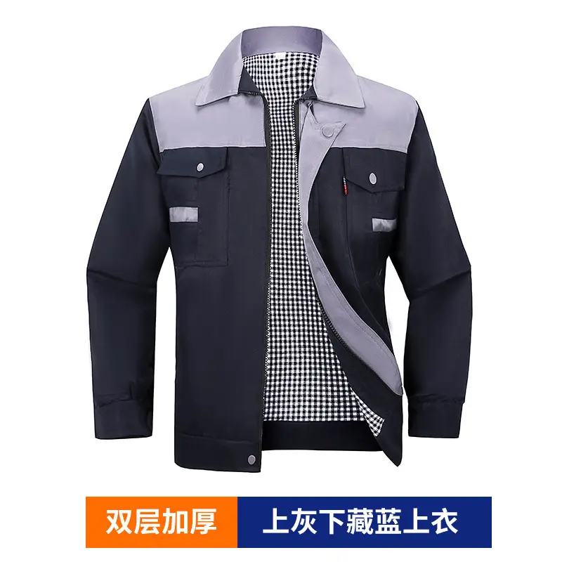 Men's Double Layer Workwear Set Gray Reflective - Image 8