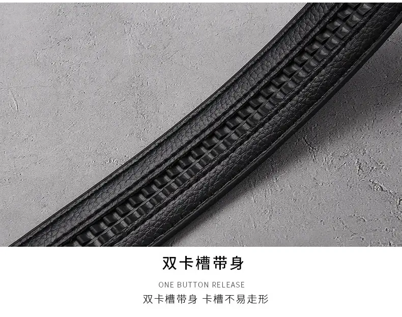 Gold Croc Belt Automatic Buckle Men's Belt — feature 17