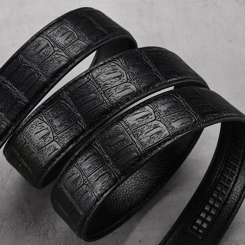 Gold Croc Belt Automatic Buckle Men's Belt — feature 37