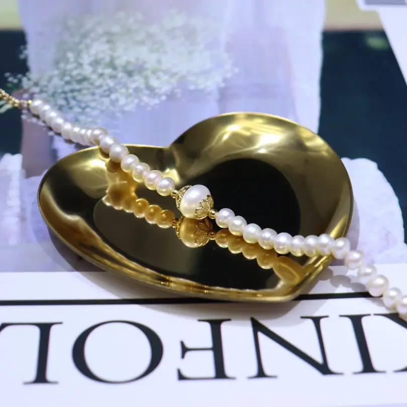 Freshwater Pearl Bracelet White 9-10mmins Niche Design Sense - Image 2