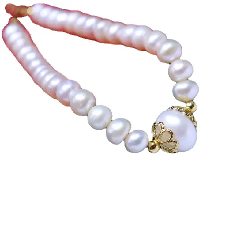 Freshwater Pearl Bracelet White 9-10mmins Niche Design Sense - Image 5