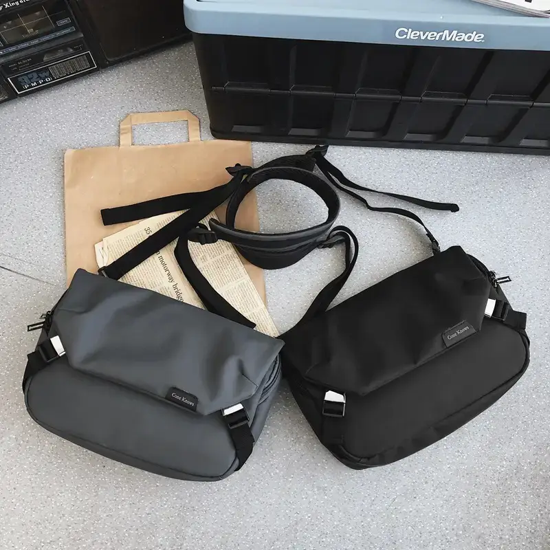 Men & Women Black Crossbody Shoulder Bag Set - Image 3