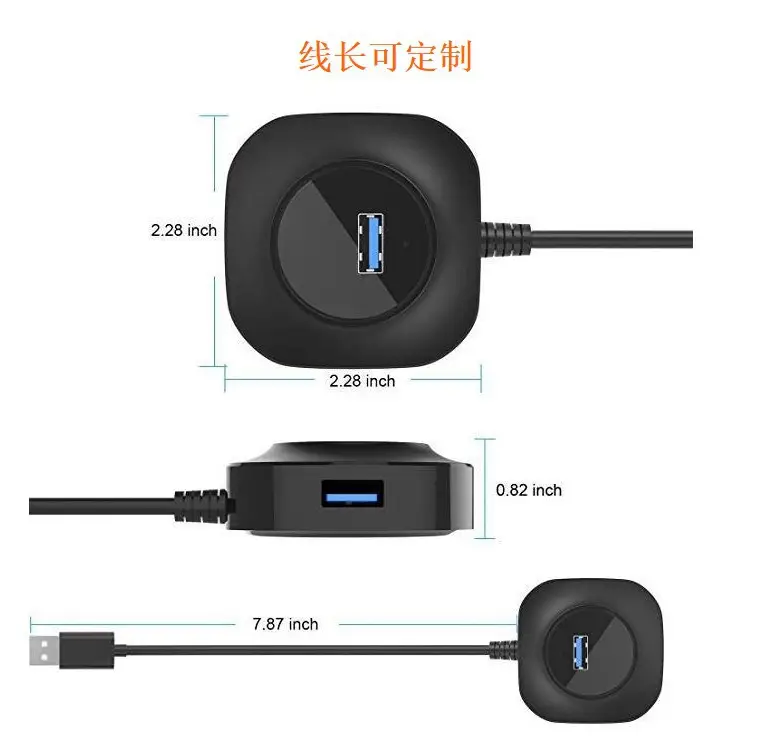 4-in-1 USB Hub with 3.0 Port & Splitter Cable — feature 1