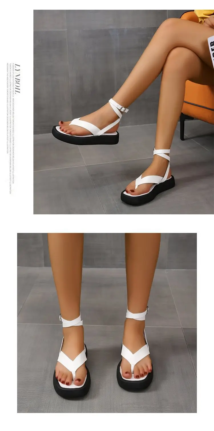Black Cross Strap Platform Sandals for Women — feature 3