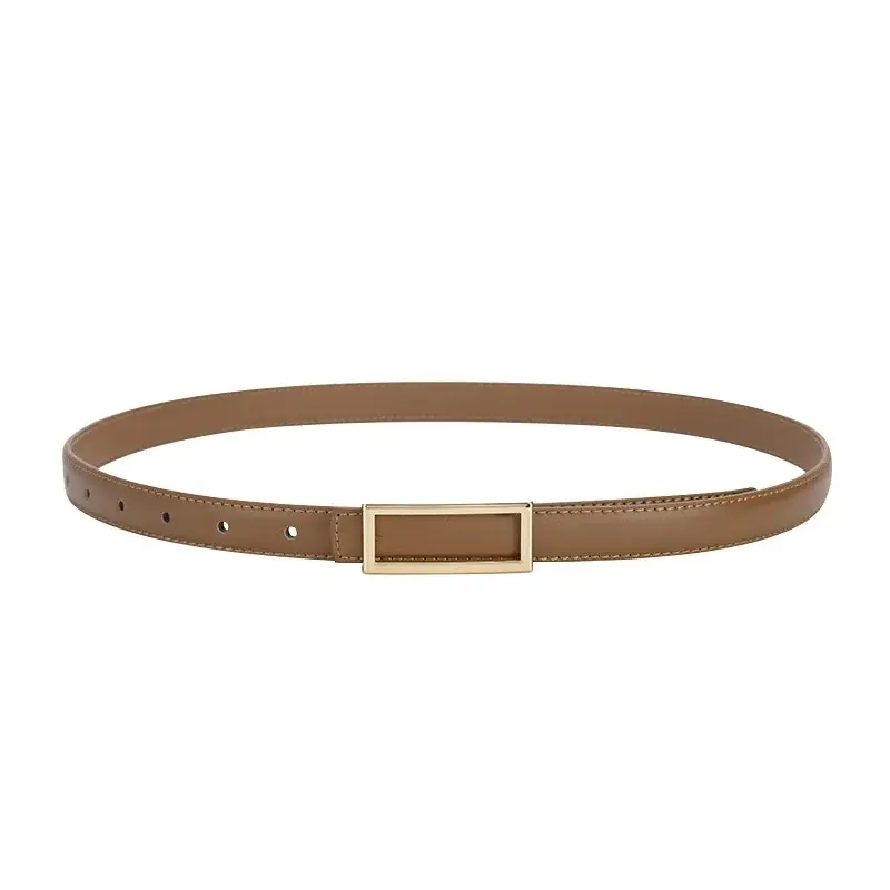 Women's Genuine Leather Summer Belt Brown Decorative Thin Fashion - Image 3