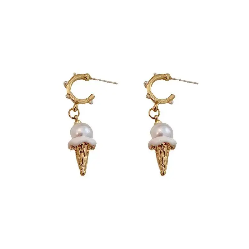 Korean Pearl Crisp Ice Cream Earrings S925 Silver - Image 5