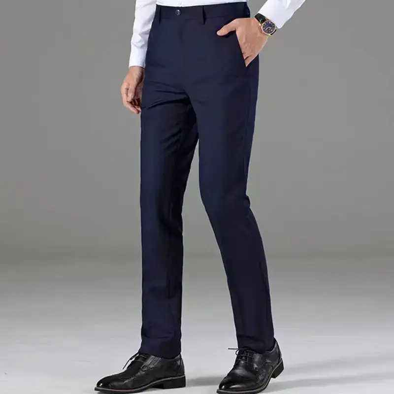 Men's Thick Plain Pants Winter Casual Dress Suit Large - Image 9