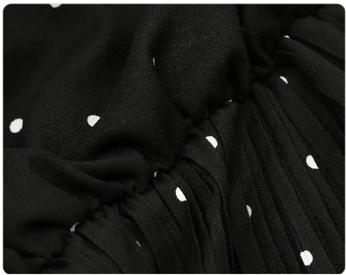 2022 Black Polka Dot Long Sleeve Dress for Women - Image 2