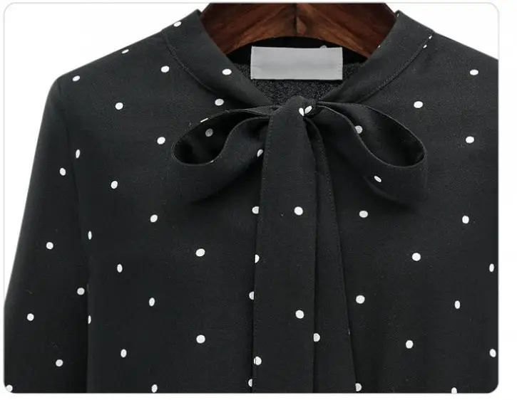 2022 Black Polka Dot Long Sleeve Dress for Women - Image 4