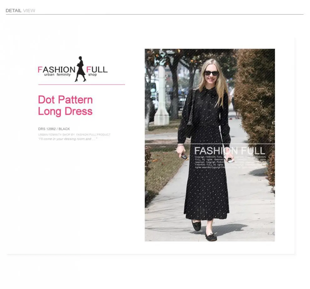 2022 Black Polka Dot Long Sleeve Dress for Women — feature 2