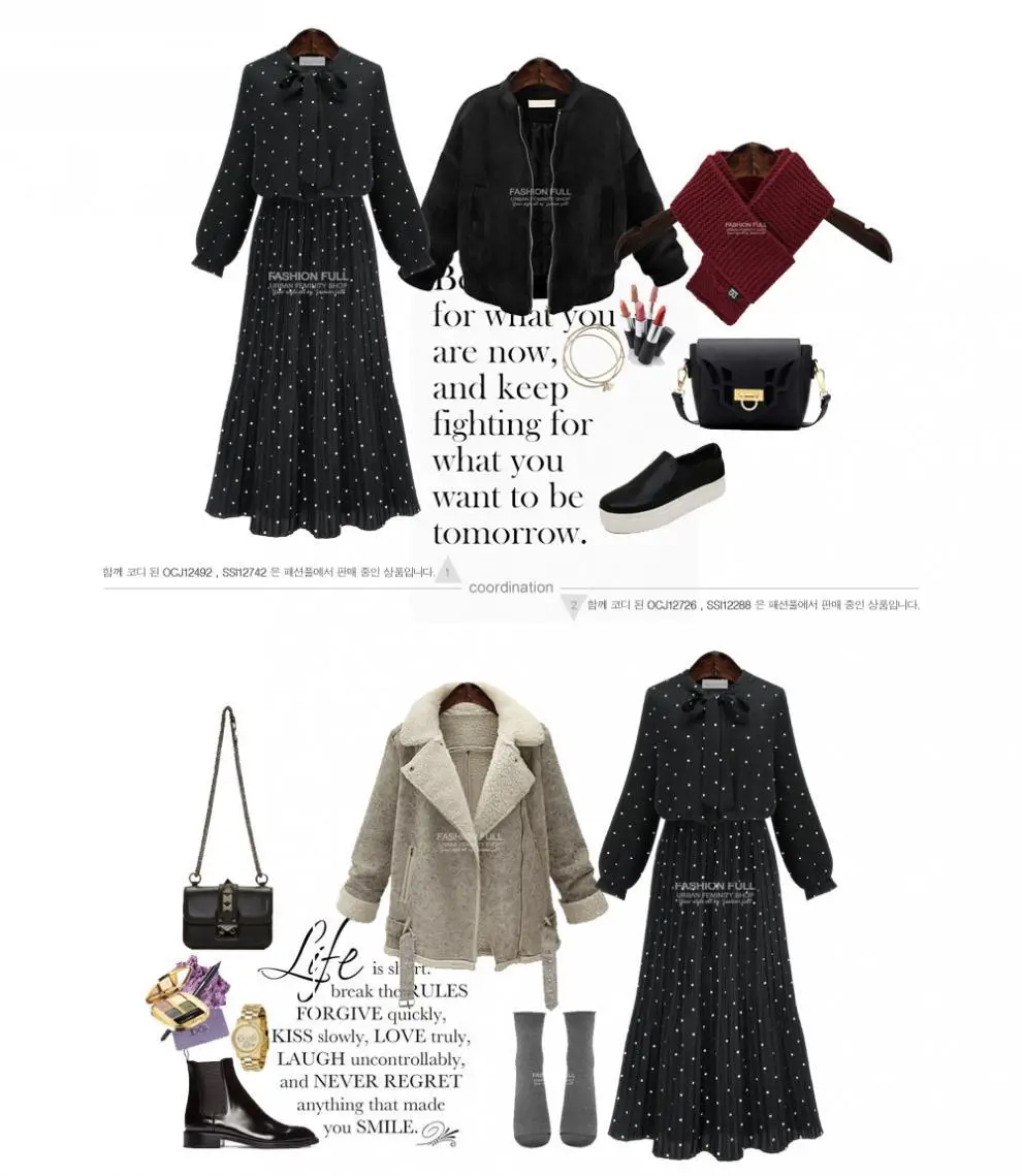 2022 Black Polka Dot Long Sleeve Dress for Women — feature 4