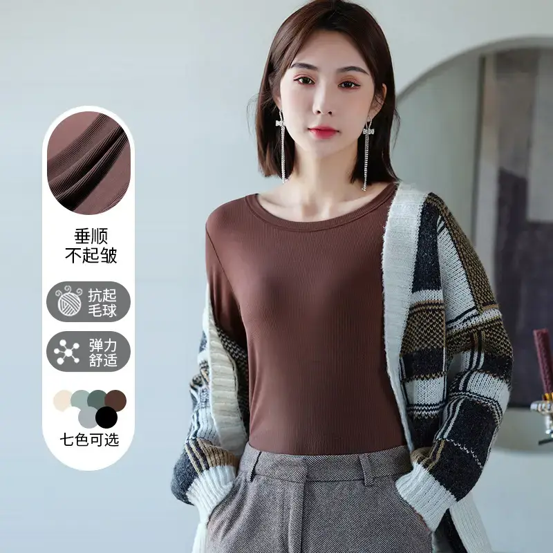 Women Long Sleeve T-Shirt All Colors Winter Base - Image 8