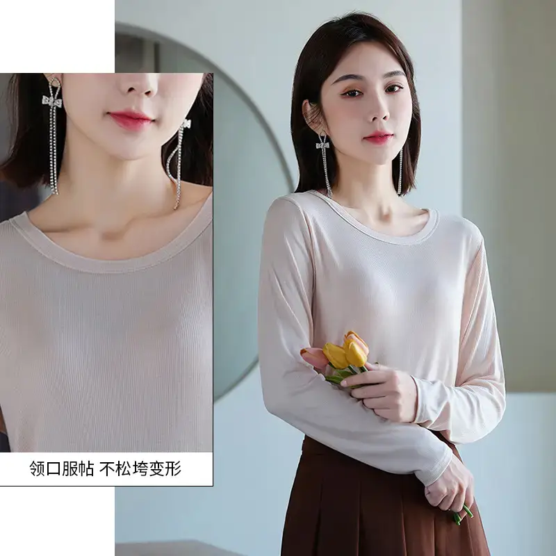 Women Long Sleeve T-Shirt All Colors Winter Base - Image 10