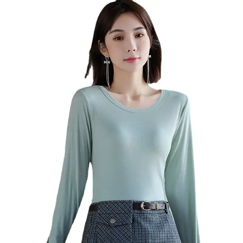 Women Long Sleeve T-Shirt All Colors Winter Base - Image 12