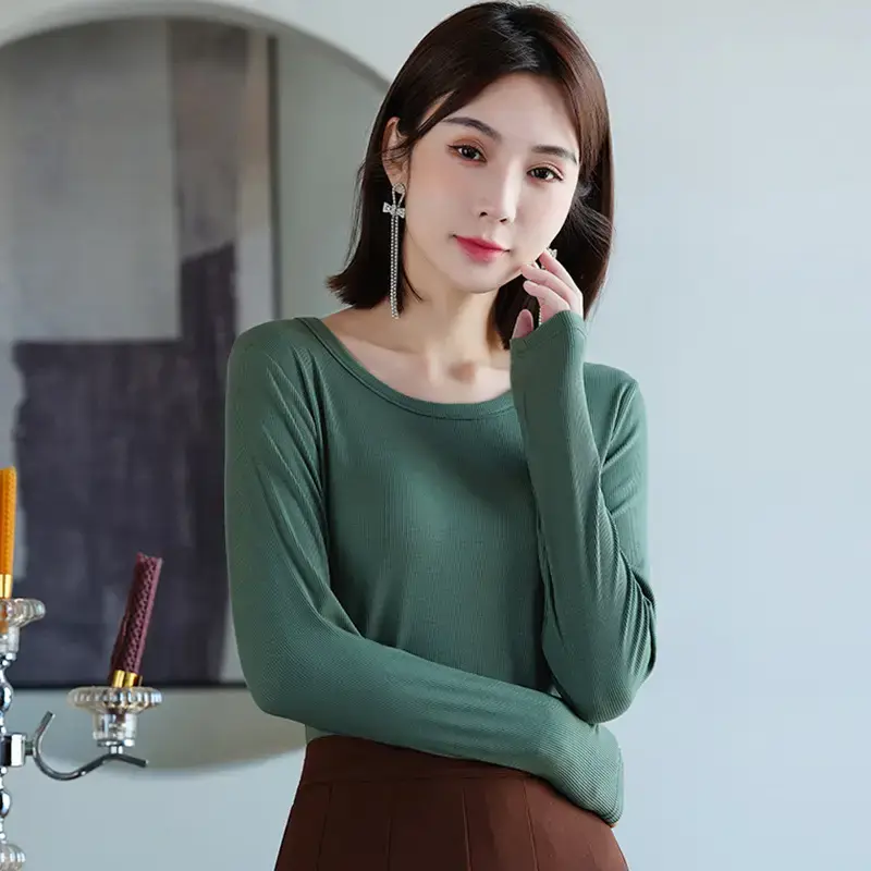 Women Long Sleeve T-Shirt All Colors Winter Base - Image 4