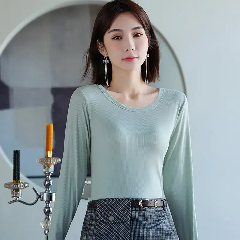 Women Long Sleeve T-Shirt All Colors Winter Base - Image 5