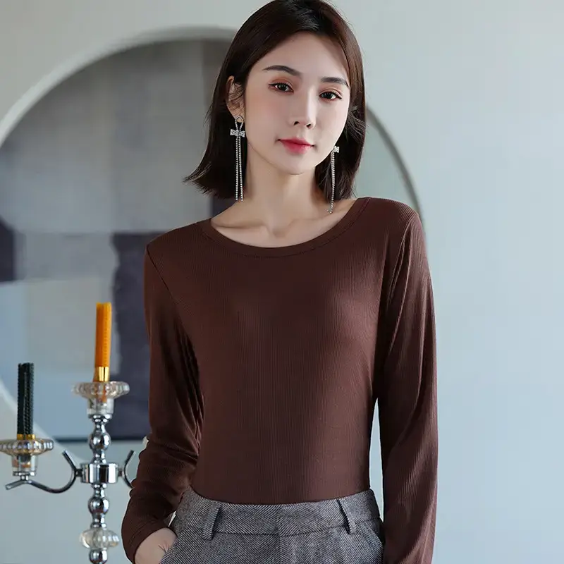 Women Long Sleeve T-Shirt All Colors Winter Base - Image 7
