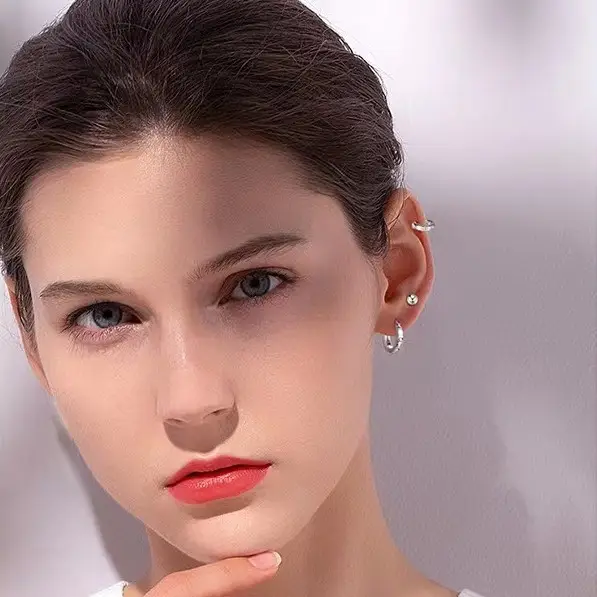 Pure Silver Zircon Hoop Earrings for Women 2025 - Image 4