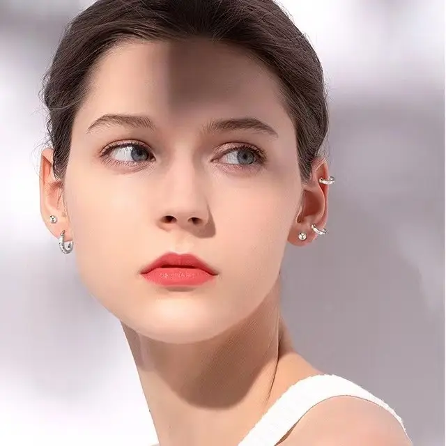 Pure Silver Zircon Hoop Earrings for Women 2025 - Image 6