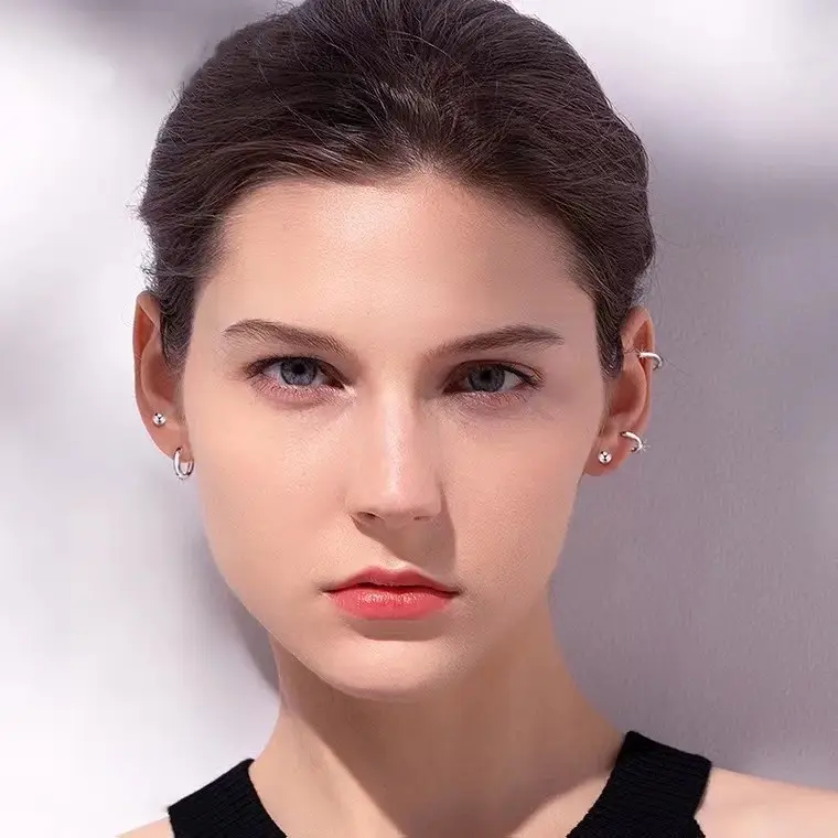 Pure Silver Zircon Hoop Earrings for Women 2025 - Image 7