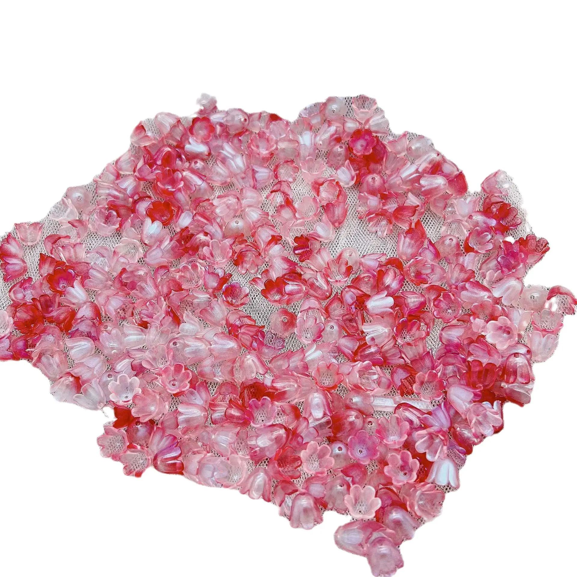 Pink Glitter Lily Hand-Beaded DIY Gypsophila Material