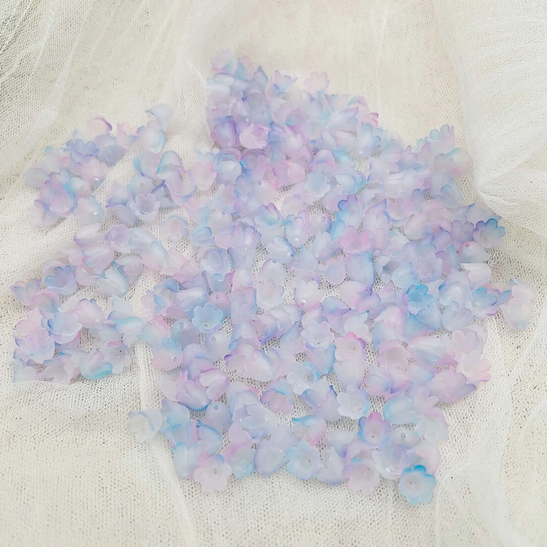 Pink Glitter Lily Hand-Beaded DIY Gypsophila Material