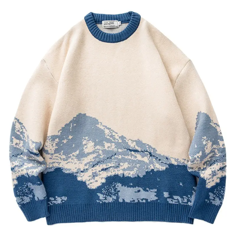 Japanese Snow Mountain Couple Crewneck Sweaters