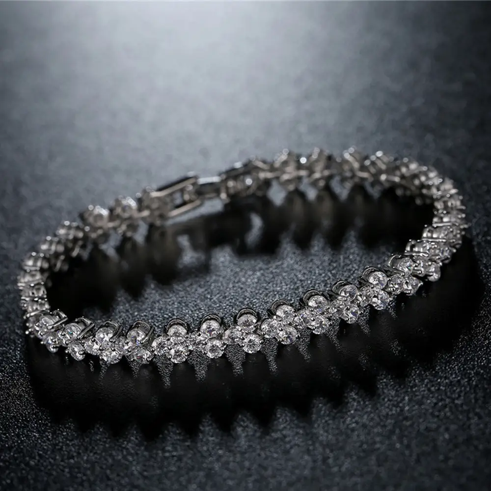 Luxury Cross-Country Bracelet with Zircon Stones