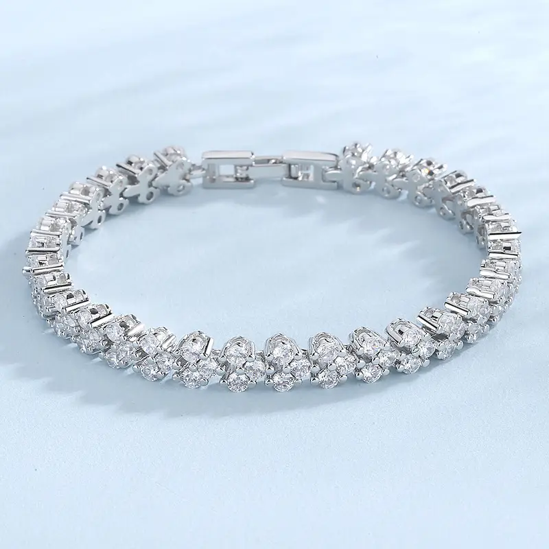 Luxury Cross-Country Bracelet with Zircon Stones