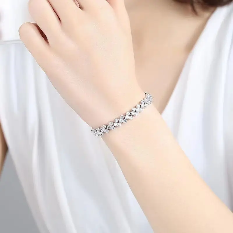 Luxury Cross-Country Bracelet with Zircon Stones