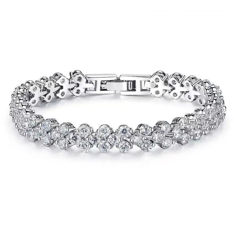 Luxury Cross-Country Bracelet with Zircon Stones