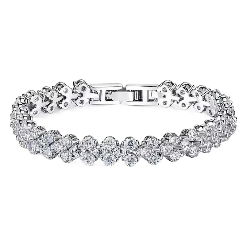 Luxury Cross-Country Bracelet with Zircon Stones