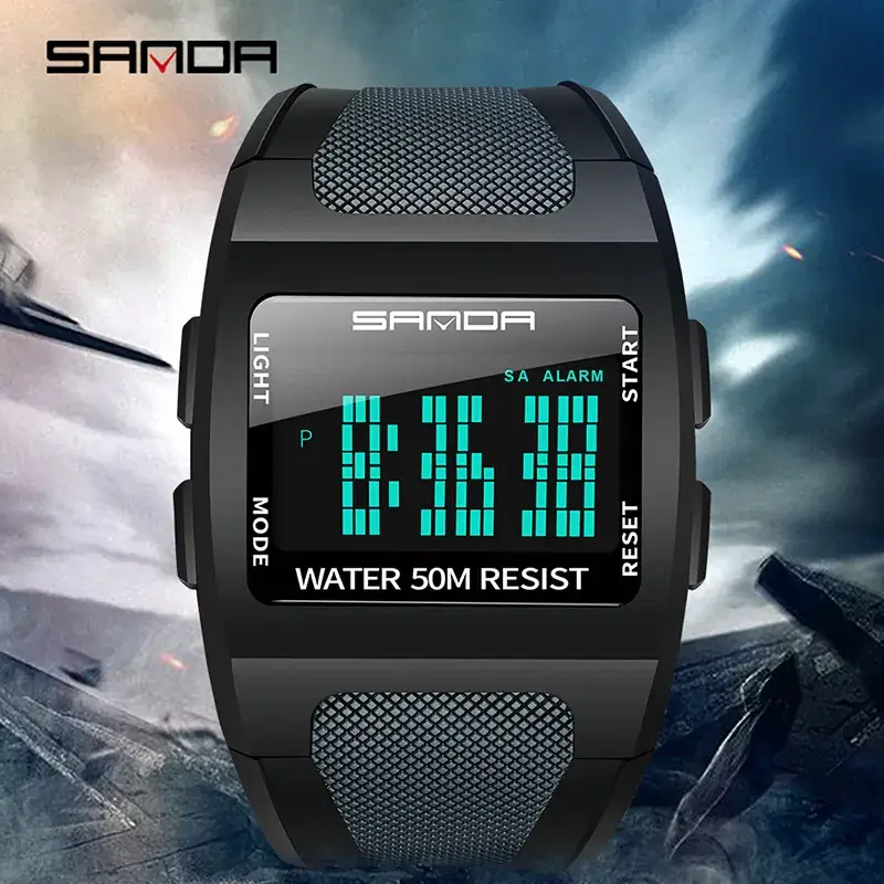 Sanda Digital Watch for Men Women Sports Water Resistant