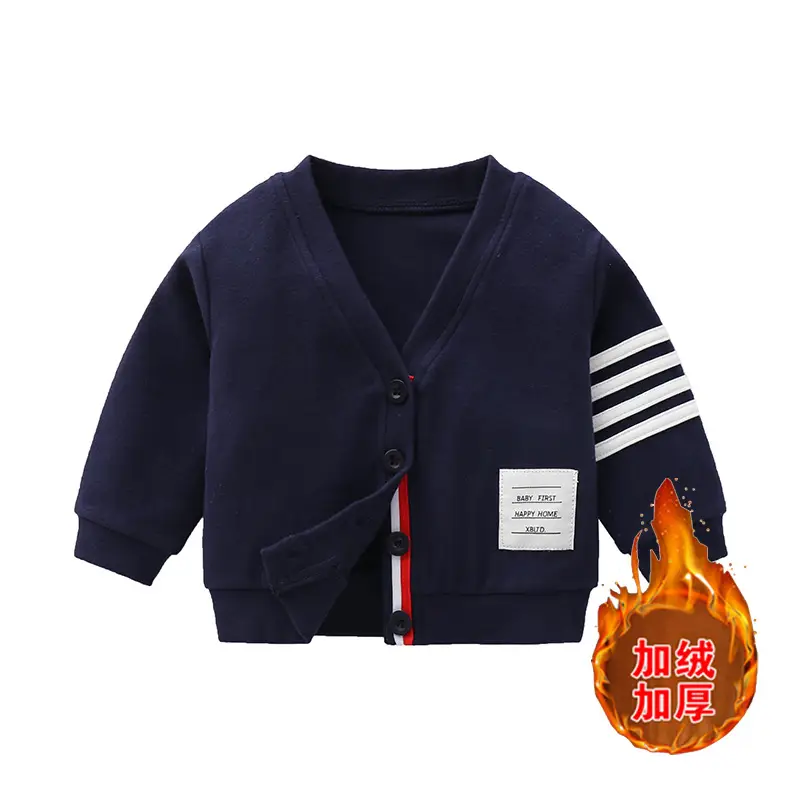 Baby's Fleece Coat Navy Blue One Year Old - Image 5