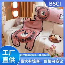 Bee Pattern Velvet Blanket with Pillow Cover — feature 13