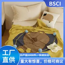 Bee Pattern Velvet Blanket with Pillow Cover — feature 17