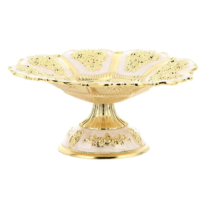 Luxury Red Gold Fruit Plate for Home Decor