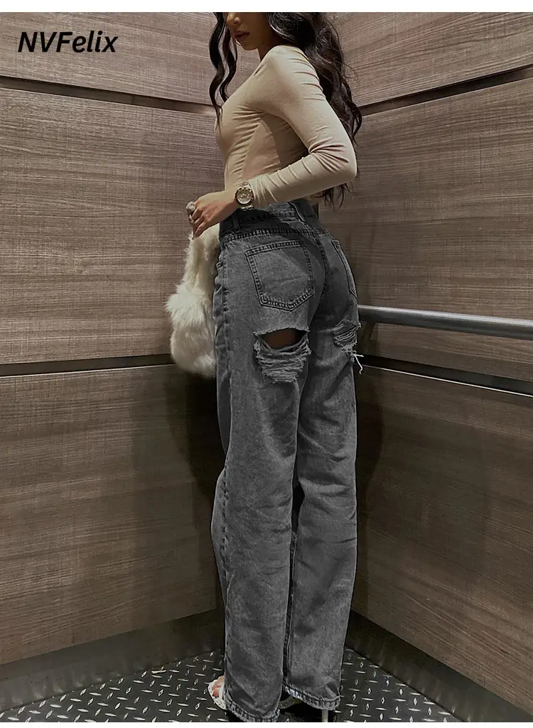High-Waisted Ripped Slim Jeans for Women — feature 12