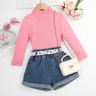 Girls Denim Shorts Top Set Blue Casual Summer Wear — feature 25