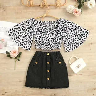 Girls Denim Shorts Top Set Blue Casual Summer Wear — feature 26
