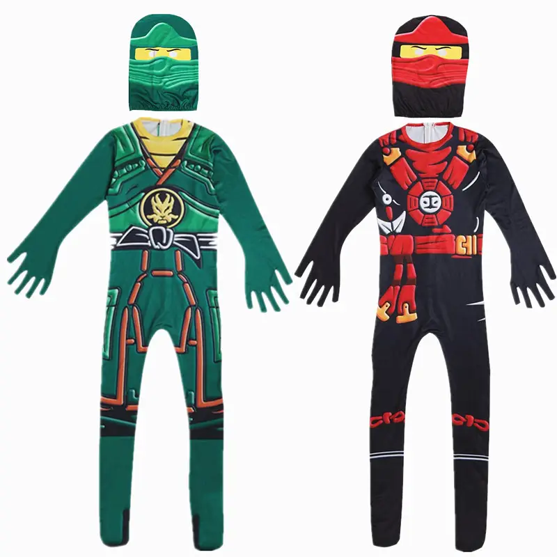 Lego Phantom Ninja Kids Costume Green Jumpsuit Halloween