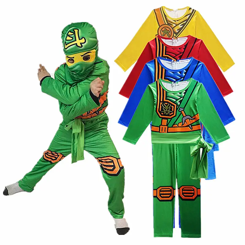 Lego Phantom Ninja Kids Costume Green Jumpsuit Halloween