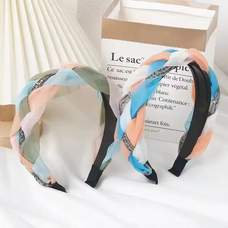 Organza Hairband for Girls - Multicolor Handmade Woven