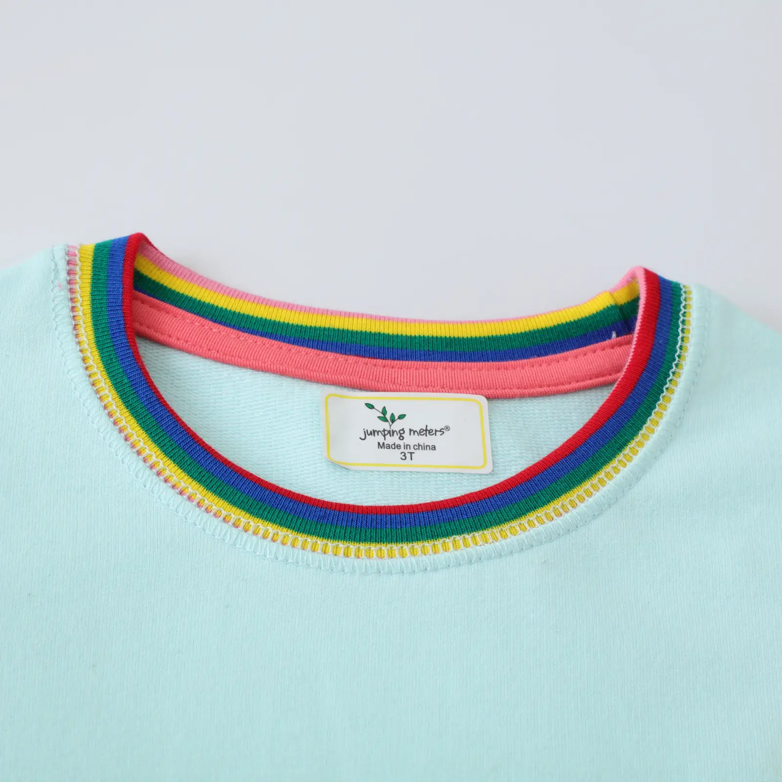 Kids Rainbow T-Shirt Light Blue Long Sleeve