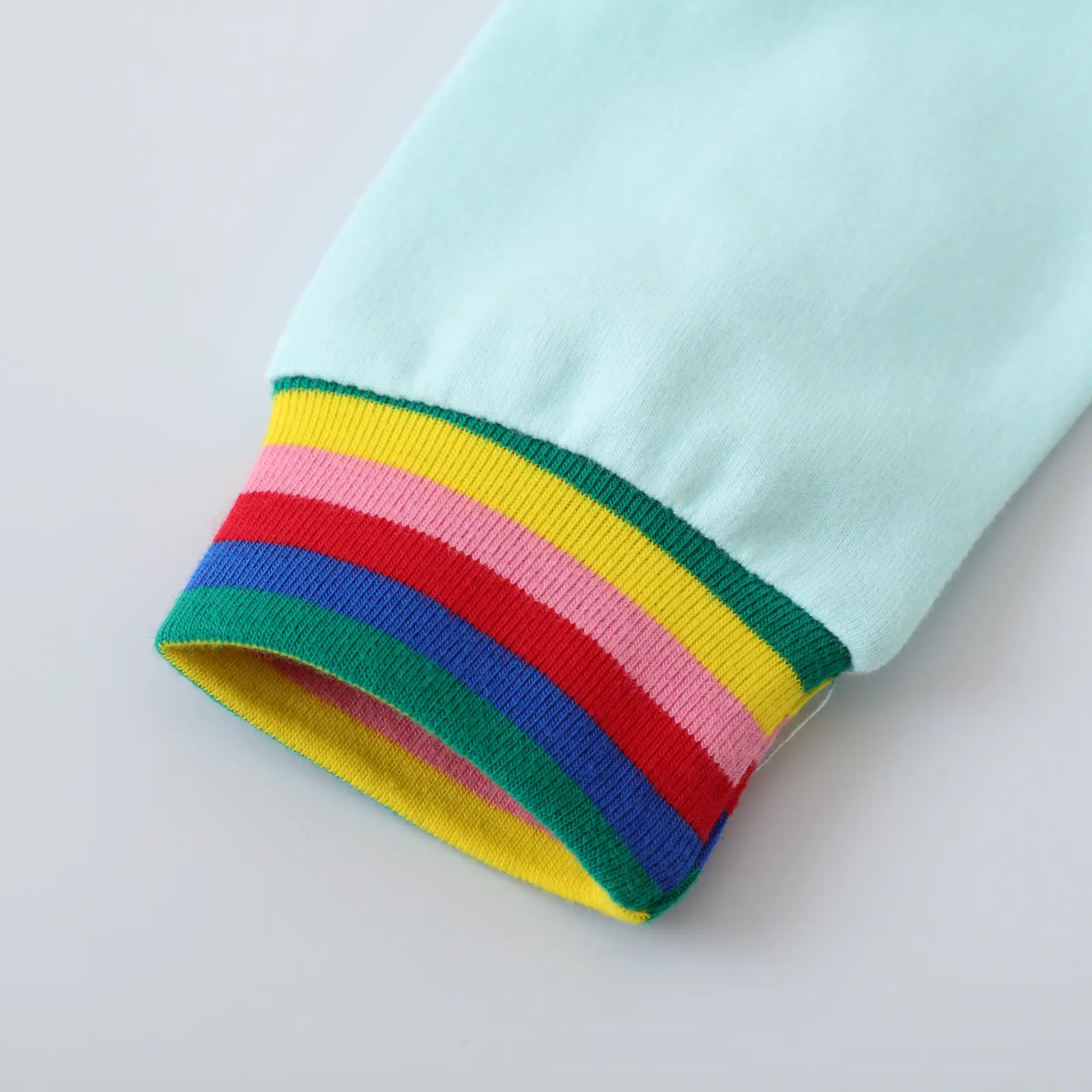 Kids Rainbow T-Shirt Light Blue Long Sleeve