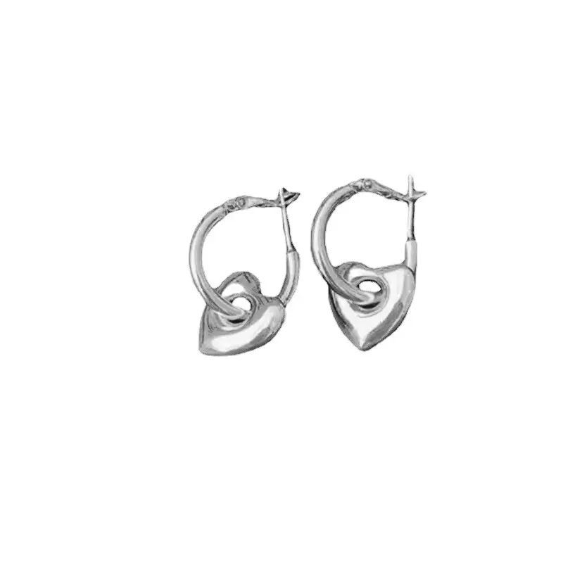 S925 Silver Hollow Heart Earrings for Women - Image 6